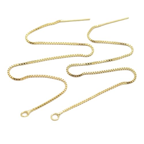 DanLingJewelry 20 Paar goldene Ohrfäden, Messing, Einfädler, Ohrringe mit Schlaufe für Schmuckherstellung, Ohrringe, 100 x 1 x 1 mm von DanLingJewelry