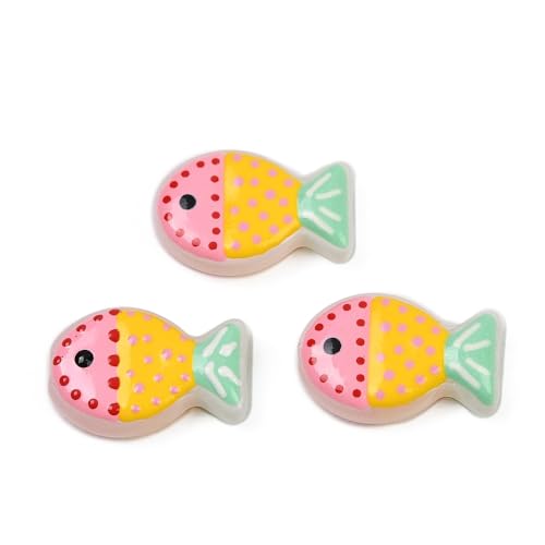 DanLingJewelry 20 Stück niedliche handgefertigte Lampwork-Fischperlen Emaille Glas Meereslebewesen Perlen für DIY Armband Schmuckherstellung Schlüsselanhänger Handwerk von DanLingJewelry