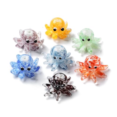 DanLingJewelry 20 Stück zufällige Oktopus-Lampwork-Perlen, handgefertigt, bumpige Emaille-Glasperlen, Meerestierperlen für DIY-Schmuckherstellung DanLingJewelry 20 Stück zufällige Oktopus-Lampwork-Perlen, handgefertigt, bumpige Emaille-Glasperlen, Meerestierperlen für DIY-Schmuckherstellung von DanLingJewelry