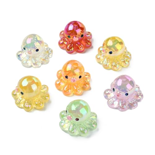 DanLingJewelry 20 Stück zufällige Oktopus-Perlen, AB-Farbe, Acryl-Tierperlen, 3D-Ozean-Oktopus-Abstandshalter, lose Perlen für DIY-Schmuckherstellung DanLingJewelry 20 Stück zufällige Oktopus-Perlen, AB-Farbe, Acryl-Tierperlen, 3D-Ozean-Oktopus-Abstandshalter, lose Perlen für DIY-Schmuckherstellung von DanLingJewelry