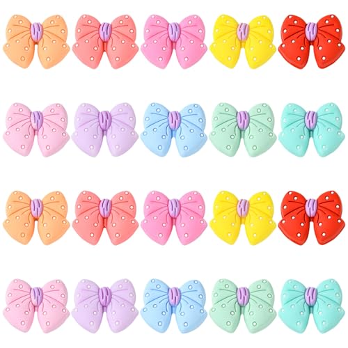 DanLingJewelry 20 Stück zufällige Punktschleife Silikon Focal Perlen Bunte Fliege Perlen Niedliche Schleife Silikonperlen für Stifte, Armbänder, Schlüsselanhänger, Schmuckherstellung DanLingJewelry 20 Stück zufällige Punktschleife Silikon Focal Perlen Bunte Fliege Perlen Niedliche Schleife Silikonperlen für Stifte, Armbänder, Schlüsselanhänger, Schmuckherstellung von DanLingJewelry