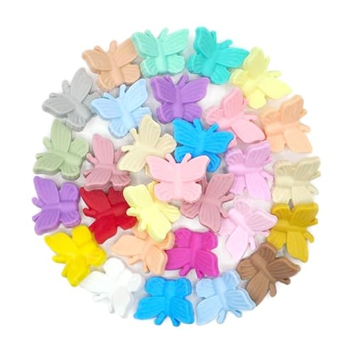 DanLingJewelry 21 x Schmetterlings-Perlen aus Silikon, bunt, Frühlings-Schmetterlings-Perlen, Insekten, Tiere, lose Silikonperlen für Schlüsselanhänger, Schmuckherstellung DanLingJewelry 21 x Schmetterlings-Perlen aus Silikon, bunt, Frühlings-Schmetterlings-Perlen, Insekten, Tiere, lose Silikonperlen für Schlüsselanhänger, Schmuckherstellung von DanLingJewelry
