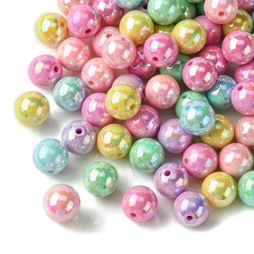DanLingJewelry 220 Stück 16 mm AB-Farbe undurchsichtig Acryl Runde Perlen Bunte Bubble Gum Perlen für DIY Halskette Armband Schmuckherstellung von DanLingJewelry