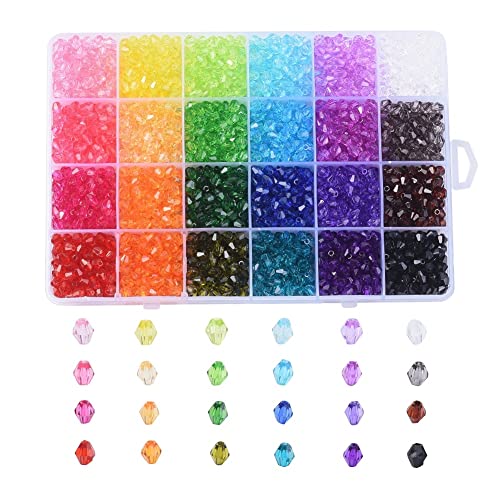 DanLingJewelry 2800pcs Random Color Transparent Acryl Bicone Beads Crystal Facettierte Bicone Beads Bicone Spacer Beads for Craft Making von DanLingJewelry