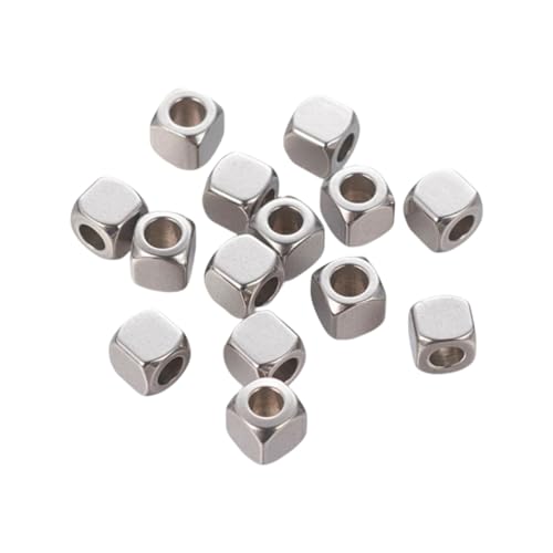DanLingJewelry 30 Stück 4 mm Würfelperlen aus Edelstahl, quadratisch, Abstandshalter, Metall, lose Perlen für Armbänder, Halsketten, Schmuckherstellung DanLingJewelry 30 Stück 4 mm Würfelperlen aus Edelstahl, quadratisch, Abstandshalter, Metall, lose Perlen für Armbänder, Halsketten, Schmuckherstellung von DanLingJewelry