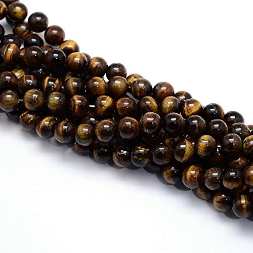 DanLingJewelry 400 Stück 4 mm natürlicher Edelstein, rund, Tigerauge, lose Abstandshalter für Perlen, Schmuckherstellung, Armbänder, Halsketten von DanLingJewelry