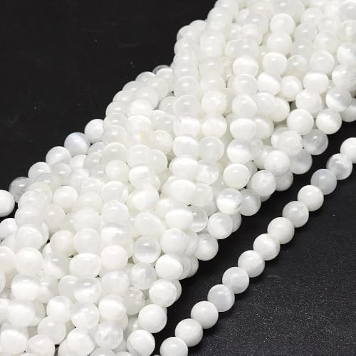 DanLingJewelry 45 Stück 8–8,5 mm runde weiße Selenit-Edelsteine Perlen für Schmuckherstellung, Armbänder, Halsketten, Ringe, Bastelbedarf DanLingJewelry 45 Stück 8–8,5 mm runde weiße Selenit-Edelsteine Perlen für Schmuckherstellung, Armbänder, Halsketten, Ringe, Bastelbedarf von DanLingJewelry