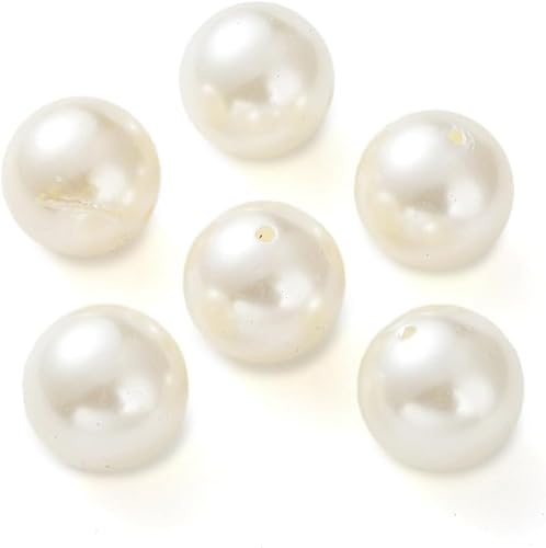 DanLingJewelry 5 Stück cremeweiße, runde Kunstperlen, 30 mm, große Acryl-Perlen, Abstandshalter für Schmuckherstellung, Armbänder, Halsketten, Schlüsselanhänger, Basteln DanLingJewelry 5 Stück cremeweiße, runde Kunstperlen, 30 mm, große Acryl-Perlen, Abstandshalter für Schmuckherstellung, Armbänder, Halsketten, Schlüsselanhänger, Basteln von DanLingJewelry