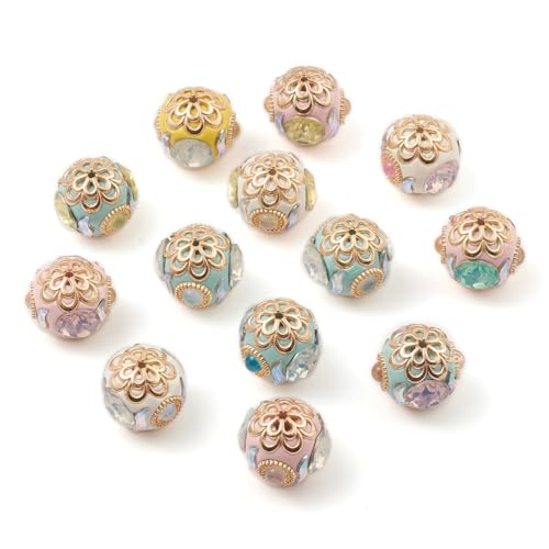 DanLingJewelry 5 Stück zufällige handgefertigte indonesische Perlen, 20 mm, tibetischer Stil, Vintage-Blume, Strass, rund, Ton, Kaugummi-Perlen für Schmuckherstellung, DIY, Handwerk, Geschenke DanLingJewelry 5 Stück zufällige handgefertigte indonesische Perlen, 20 mm, tibetischer Stil, Vintage-Blume, Strass, rund, Ton, Kaugummi-Perlen für Schmuckherstellung, DIY, Handwerk, Geschenke von DanLingJewelry