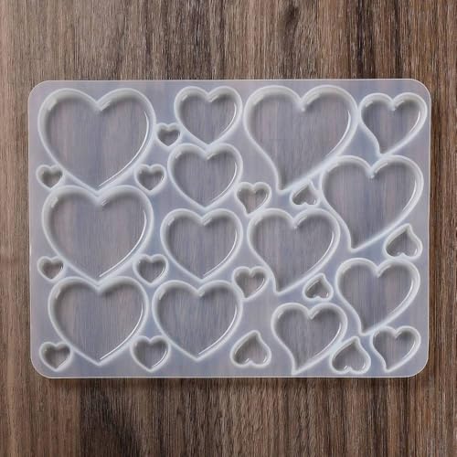 DanLingJewelry 5 x Valentinstags-Herzförmige Silikonharz-Schmuckgussformen für DIY-Anhänger, Ohrringe, Schmuckherstellung, Bastelprojekte von DanLingJewelry