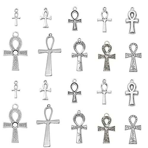 DanLingJewelry 50 Stück 10 Stile Ankh Kreuz Charms religiöses ägyptisches Kreuz Charms für DIY Schmuckherstellung Armband Halskette von DanLingJewelry
