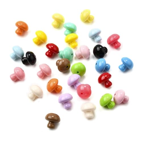 DanLingJewelry 50 Stück niedliche Pilz-Acryl-Bastelperlen, Süßigkeitenfarbe, pflanzliche Lebensmittelperlen für DIY-Schmuck, Halsketten, Armbänder, Ohrringe DanLingJewelry 50 Stück niedliche Pilz-Acryl-Bastelperlen, Süßigkeitenfarbe, pflanzliche Lebensmittelperlen für DIY-Schmuck, Halsketten, Armbänder, Ohrringe von DanLingJewelry