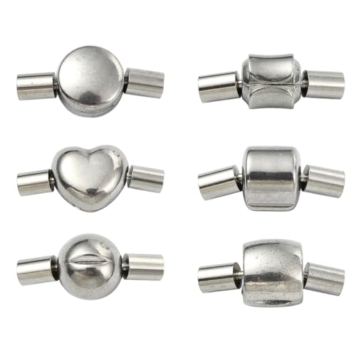 DanLingJewelry 6 Sets runde Säulenverschlüsse Verbindungsstück Verriegelung Lederschnur Endkappe Edelstahl Box Verschlüsse Fundstücke für DIY Kette Zopf Schmuckherstellung Zubehör DanLingJewelry 6 Sets runde Säulenverschlüsse Verbindungsstück Verriegelung Lederschnur Endkappe Edelstahl Box Verschlüsse Fundstücke für DIY Kette Zopf Schmuckherstellung Zubehör von DanLingJewelry