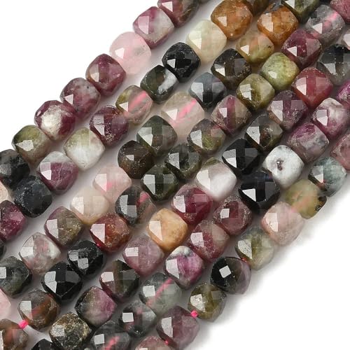 DanLingJewelry 80 Stück 4 mm natürliche quadratische Turmalin-Perlen, facettierte, würfelförmige Edelsteinperlen für Schmuckherstellung, handgefertigtes Armband, Handwerk DanLingJewelry 80 Stück 4 mm natürliche quadratische Turmalin-Perlen, facettierte, würfelförmige Edelsteinperlen für Schmuckherstellung, handgefertigtes Armband, Handwerk von DanLingJewelry