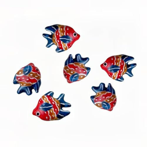 DanLingJewelry 9 Stück Meereslebewesen Tropische Fische handgefertigte Porzellanperlen Keramik Ozean Meerestierperlen für Schmuckherstellung DIY Bastelbedarf von DanLingJewelry