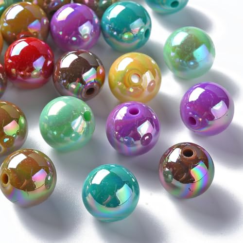 DanLingJewelry Acrylperlen mit Kaugummi-Perlen, undurchsichtig, rund, Abstandshalter, für Bastelbedarf, 16 mm, 220 Stück von DanLingJewelry