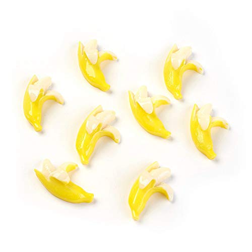 DanLingJewelry Cabochons aus Bananenharz, Cabochons, Nachahmung von Lebensmitteln, Früchten, flache Rückseite, für DIY-Haarschmuck, Handyhüllen, Scrapbooking, Basteln, 31 x 19,5 x 11,5 mm, 200 Stück von DanLingJewelry