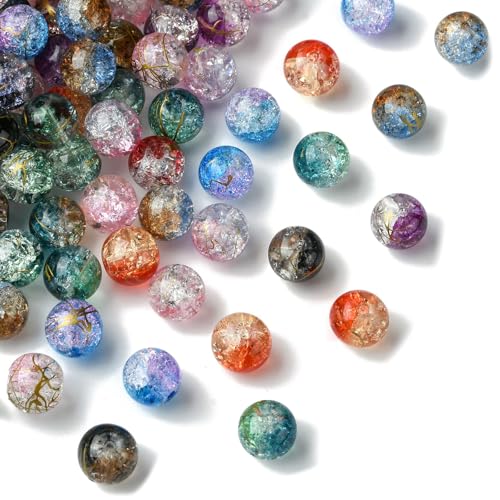 DanLingJewelry Craquelé-Glas-Kristallperlen, bunt, zweifarbig, transparent, lose runde Perlen für Schmuckstifte, Sonnenfänger, 10 mm, 200 Stück DanLingJewelry Craquelé-Glas-Kristallperlen, bunt, zweifarbig, transparent, lose runde Perlen für Schmuckstifte, Sonnenfänger, 10 mm, 200 Stück von DanLingJewelry