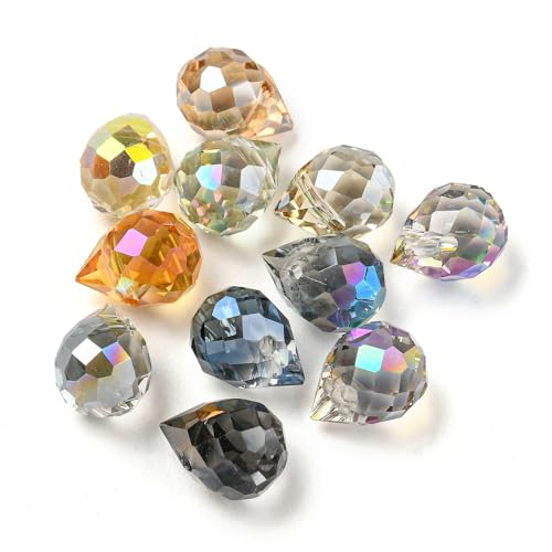 DanLingJewelry Facettierte Glas-Tropfenperlen in verschiedenen Farben, galvanisiert, für Schmuckherstellung, Bastelbedarf, 100 Stück DanLingJewelry Facettierte Glas-Tropfenperlen in verschiedenen Farben, galvanisiert, für Schmuckherstellung, Bastelbedarf, 100 Stück von DanLingJewelry