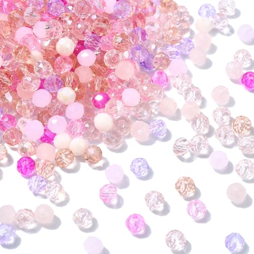 DanLingJewelry Glasperlen, 500 Stück, 4 mm, rosa Serie, Kristall, facettierte Rondelle, Abstandshalter, Großpackung für Armbänder, Schmuckherstellung DanLingJewelry Glasperlen, 500 Stück, 4 mm, rosa Serie, Kristall, facettierte Rondelle, Abstandshalter, Großpackung für Armbänder, Schmuckherstellung von DanLingJewelry