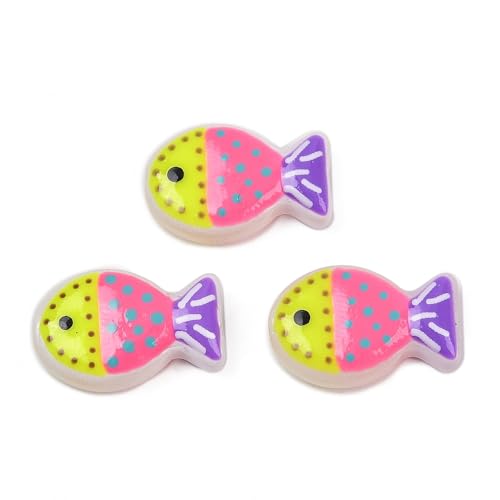 DanLingJewelry Glasperlen in Fischform, niedlich, handgefertigt, bauchig, Emaille, Meerestierperlen für selbstgemachte Armbänder, Halsketten, Ohrringe, 20 Stück von DanLingJewelry