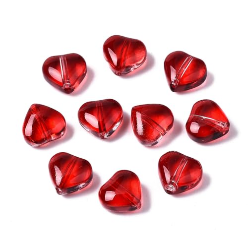 DanLingJewelry Glasperlen in Herzform, transparent, Kristall, Liebe, Herz, Abstandshalter für Schmuckherstellung, DIY-Armbänder, Halsketten, 50 Stück von DanLingJewelry