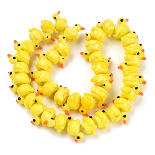 DanLingJewelry Handgefertigte Lampwork-Tierperlen in 3D-Form, gelbe Glasperlen in Entenform, für Schmuckherstellung, DIY-Armbänder, Bastelbedarf, 40 Stück DanLingJewelry Handgefertigte Lampwork-Tierperlen in 3D-Form, gelbe Glasperlen in Entenform, für Schmuckherstellung, DIY-Armbänder, Bastelbedarf, 40 Stück von DanLingJewelry