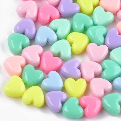 DanLingJewelry 1200 Stück herzförmige, undurchsichtige Acrylperlen – bunte Valentinstag-Herzen für Armbänder und Halsketten DanLingJewelry 1200 Stück herzförmige, undurchsichtige Acrylperlen – bunte Valentinstag-Herzen für Armbänder und Halsketten von DanLingJewelry
