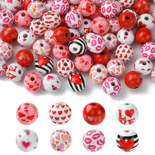 DanLingJewelry Holzperlen zum Valentinstag, 16 mm, Herzform, rund, für Valentinstag, Heimdekoration, 100 Stück, 8 Stile, 16 mm, Rot / Weiß DanLingJewelry Holzperlen zum Valentinstag, 16 mm, Herzform, rund, für Valentinstag, Heimdekoration, 100 Stück, 8 Stile, 16 mm, Rot / Weiß von DanLingJewelry