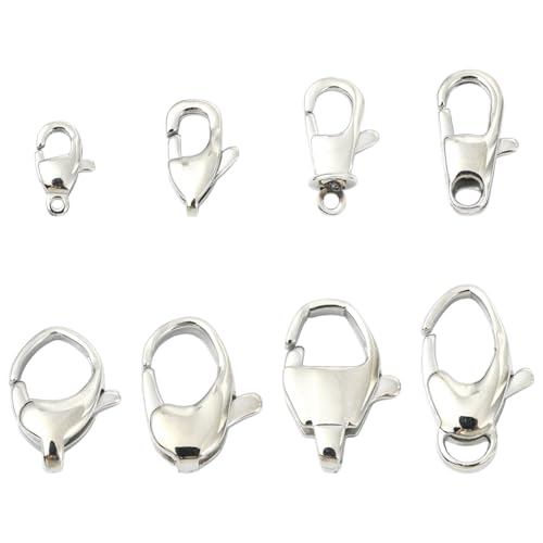 DanLingJewelry Karabinerverschlüsse aus Edelstahl, gemischt, silberfarben, 8 Stück DanLingJewelry Karabinerverschlüsse aus Edelstahl, gemischt, silberfarben, 8 Stück von DanLingJewelry