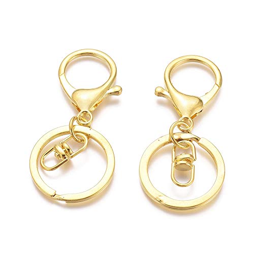 DanLingJewelry Karabinerverschlüsse aus Metall, mit Schlüsselring, goldfarben, 100 Stück von DanLingJewelry
