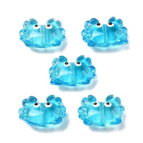 DanLingJewelry Kleine Bumpy Emaille-Krabben-Glasperlen, handgefertigt, für Schmuckherstellung, Halsketten, Armbänder, 20 Stück von DanLingJewelry