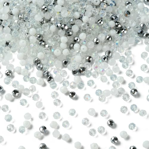 DanLingJewelry Kristallglasperlen aus der weißen Reihe, 4 mm, facettierte Rondelle-Glasperlen mit Loch, Glasperlen für Armbänder, Halsketten, Ohrringe, DIY-Schmuckherstellung, 500 Stück DanLingJewelry Kristallglasperlen aus der weißen Reihe, 4 mm, facettierte Rondelle-Glasperlen mit Loch, Glasperlen für Armbänder, Halsketten, Ohrringe, DIY-Schmuckherstellung, 500 Stück von DanLingJewelry