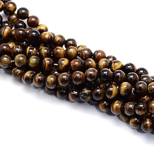 DanLingJewelry Natürliche runde Steinperlen, 8 mm, Kristall, Tigerauge, Edelsteinperlen für Schmuckherstellung, Armband, Halskette, Bastelbedarf, 45 Stück DanLingJewelry Natürliche runde Steinperlen, 8 mm, Kristall, Tigerauge, Edelsteinperlen für Schmuckherstellung, Armband, Halskette, Bastelbedarf, 45 Stück von DanLingJewelry