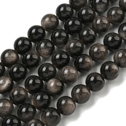 DanLingJewelry Natürliche schwarze runde Steinperlen, 8 mm, Obsidian-Edelstein, lose Perlen für Schmuckherstellung, Schlüsselband, Armband, 220 Stück DanLingJewelry Natürliche schwarze runde Steinperlen, 8 mm, Obsidian-Edelstein, lose Perlen für Schmuckherstellung, Schlüsselband, Armband, 220 Stück von DanLingJewelry