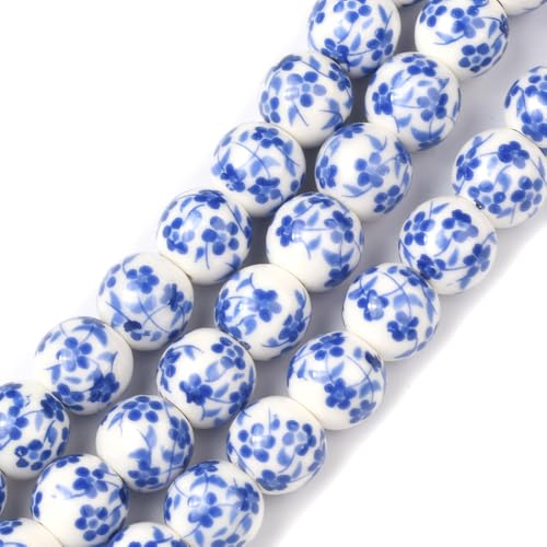 DanLingJewelry Porzellanperlen, rund, 8 mm, handgefertigt, Blumendruck, lose Perlen für Schmuckherstellung, Halsketten, Armbänder, Basteln, 120 Stück DanLingJewelry Porzellanperlen, rund, 8 mm, handgefertigt, Blumendruck, lose Perlen für Schmuckherstellung, Halsketten, Armbänder, Basteln, 120 Stück von DanLingJewelry