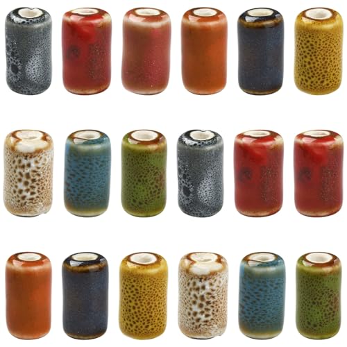 DanLingJewelry Porzellanperlen in 9 Farben, handgefertigt, antiker Blumendruck, Säulen, Keramikperlen für DIY-Halskette, Schmuckherstellung, 45 Stück DanLingJewelry Porzellanperlen in 9 Farben, handgefertigt, antiker Blumendruck, Säulen, Keramikperlen für DIY-Halskette, Schmuckherstellung, 45 Stück von DanLingJewelry