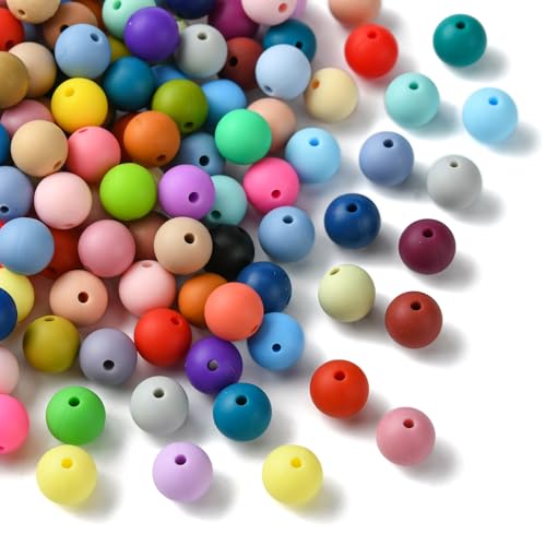 DanLingJewelry Regenbogen-Silikonperlen, bunt, rund, lose Perlen, Großpackung für Schlüsselanhänger, Stifte, Schmuckherstellung, 200 Stück DanLingJewelry Regenbogen-Silikonperlen, bunt, rund, lose Perlen, Großpackung für Schlüsselanhänger, Stifte, Schmuckherstellung, 200 Stück von DanLingJewelry