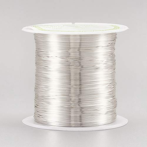DanLingJewelry Silberfarbener Kupfer-Basteldraht, 0,3 mm, rund, biegbar, für Schmuckherstellung, 0,3 mm DanLingJewelry Silberfarbener Kupfer-Basteldraht, 0,3 mm, rund, biegbar, für Schmuckherstellung, 0,3 mm von DanLingJewelry