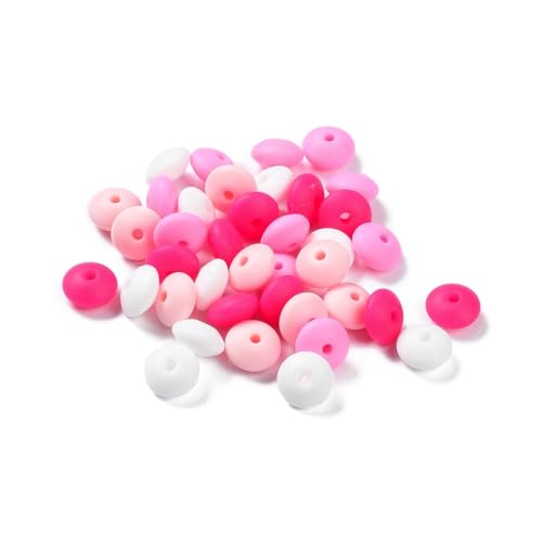 DanLingJewelry Silikon-Abakus-Perlen, Linse, Rondelle, lose Abstandshalter für Armbänder, Halsketten, Schmuckherstellung, 12 mm, Hot Pink, 40 Stück DanLingJewelry Silikon-Abakus-Perlen, Linse, Rondelle, lose Abstandshalter für Armbänder, Halsketten, Schmuckherstellung, 12 mm, Hot Pink, 40 Stück von DanLingJewelry