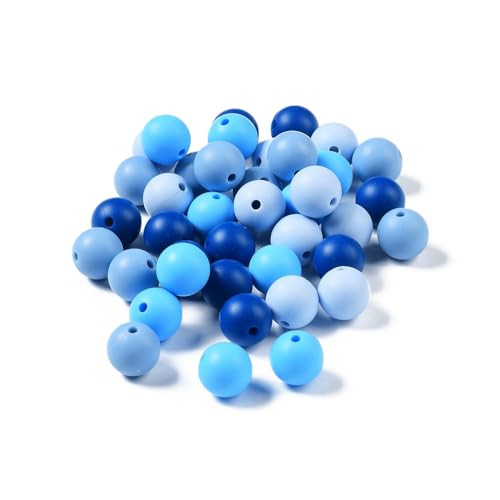 DanLingJewelry Silikonperlen aus der himmelblauen Serie, 12 mm, rund, lose Silikonperlen für Schlüsselanhänger, Armbänder, Schmuckherstellung, 40 Stück DanLingJewelry Silikonperlen aus der himmelblauen Serie, 12 mm, rund, lose Silikonperlen für Schlüsselanhänger, Armbänder, Schmuckherstellung, 40 Stück von DanLingJewelry