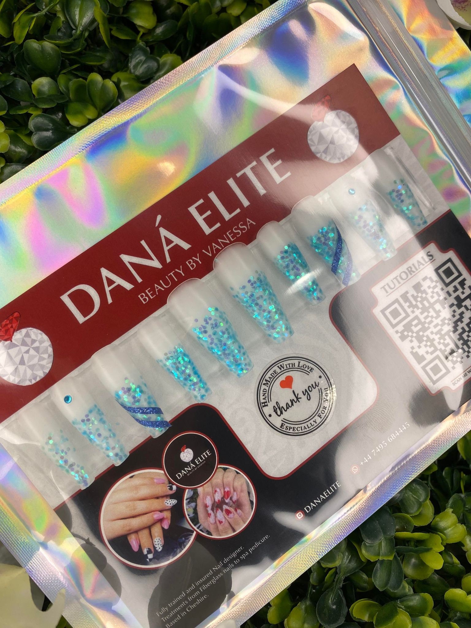 Blaue Glitzer Gel Press-On Nails | Geschenke Für Sie Dana Elite von DanaEliteNails