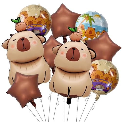 10PCS Capybara Aluminium Folie Ballon,Capybara Geburtstag Deko,Cartoon Tiere Luftballons,Cartoon Ballon Set,Geeignet für Kindergeburtstagsfeier Themenparty,Partydekorationen 10PCS Capybara Aluminium Folie Ballon,Capybara Geburtstag Deko,Cartoon Tiere Luftballons,Cartoon Ballon Set,Geeignet für Kindergeburtstagsfeier Themenparty,Partydekorationen von Danbghyuo