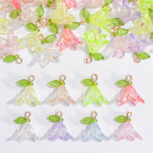 32 Stück Charm Maiglöckchen- Verzierte Accessoires Handgefertigte Ohrringe Armband Glasperlen Glasblumen-Perlen Glasarmband-Perlen Blumen-Charm-Anhänger Das, 8 Farben 32 Stück Charm Maiglöckchen- Verzierte Accessoires Handgefertigte Ohrringe Armband Glasperlen Glasblumen-Perlen Glasarmband-Perlen Blumen-Charm-Anhänger Das, 8 Farben von Danbghyuo