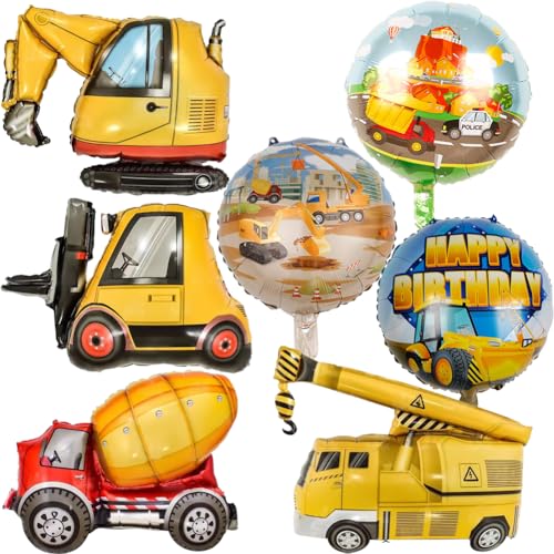 Bagger Folienballon, 7 Stück XXL Bulldozer Ballon, Gabelstapler Kran Betonmisch Folienballon, Folienballon Luftballons Geburtstag für Auto-Thema Party BAU Geburtstagsparty Zubehr Bagger Folienballon, 7 Stück XXL Bulldozer Ballon, Gabelstapler Kran Betonmisch Folienballon, Folienballon Luftballons Geburtstag für Auto-Thema Party BAU Geburtstagsparty Zubehr von Danbghyuo