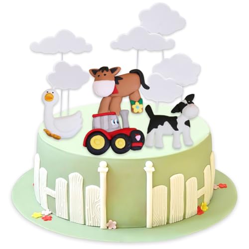 Bauernhof Tier Kuchen Dekoration,Bauernhof Tier Cake Topper,Bauernhof Geburtstag Deko,Tiere Geburtstag Tortendeko,für Kuchen Dekoration Kindergeburtstag von Danbghyuo
