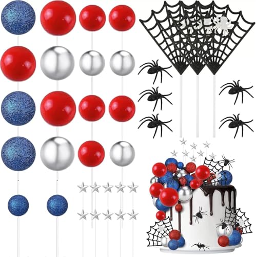 Spinne Kuchen Topper, 37PCS Spinne Kindergeburtstag Kuchen Topper,Spinne Dekorationen Spinne Thema Kuchen Dekor,Kindergeburtstag Geburtstag Party Kuchen Kuchendekoration von Danbghyuo