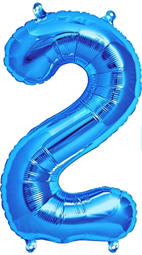 Dancing Queen Folienballon 2 Helium Ballons Geburtstag Luftballons Zahlen als Geburtstagsluftballons Zahlen Luftballon 2 blau Folien Ballon Geburtstag als Geburtstagsdeko cm groß XXL von Dancing Queen
