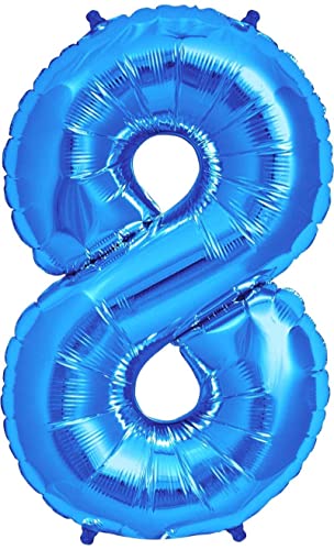 Luftballon 8 Luftballons Zahl als Geburtstagszahl 8 sowie Abschluss Ballon XXXL Ballon für Geburtstagsluftballons Zahlen oder Folienballons Kinder sowie Heliumballons Kinder XXL 100cm groß von Dancing Queen