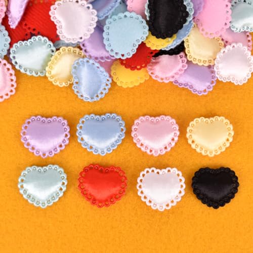 Dandan DIY Filzapplikationen, mehrfarbige Stoffflicken zum Basteln, 100 Stück (Liebesherz) von Dandan DIY